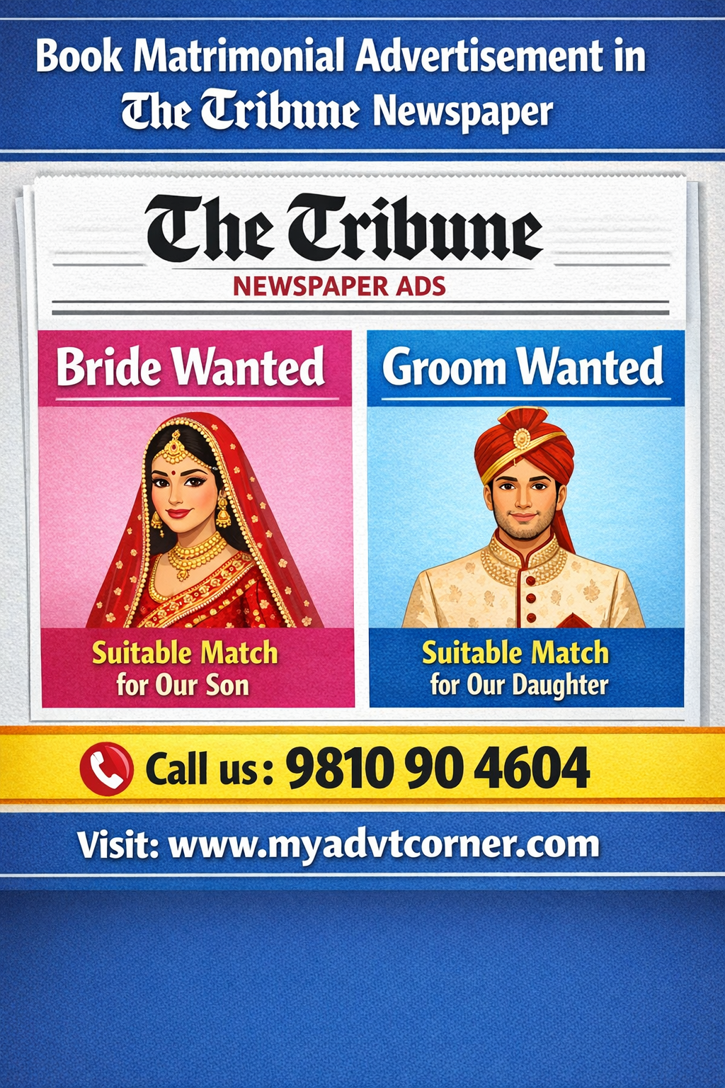 Matrimonial advertisement in The Tribune Matrimonial Advertisement in The Tribune Newspaper