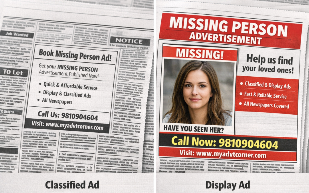 Missing Person Ad in Newspaper Made Easy: Online Booking by Myadvtcorner