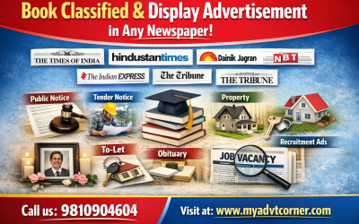 Easy Booking of Classified & Display Advertisements in Leading Newspapers like The Times of India & Dainik Jagran