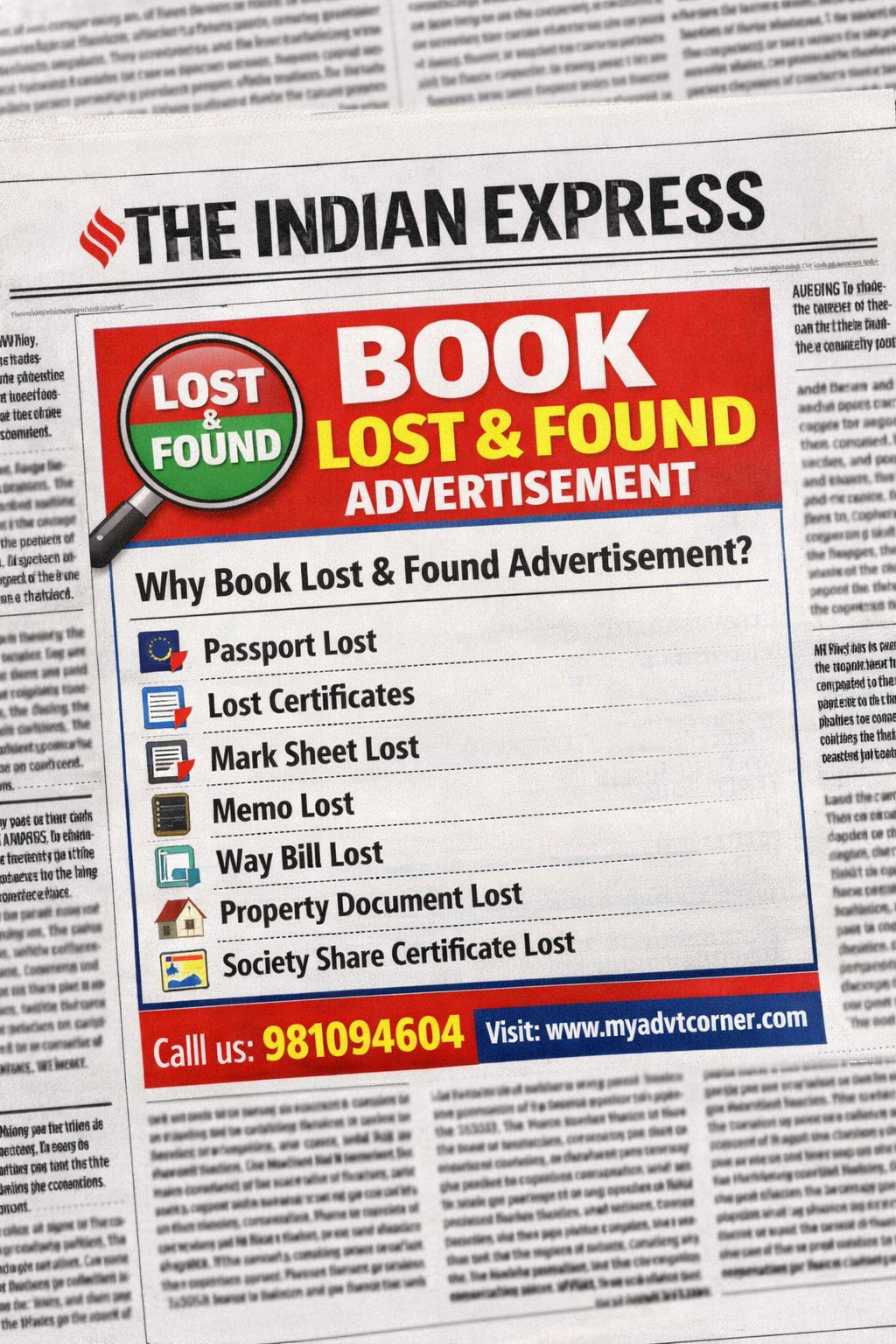 The Indian Express Lost and Found Ads The Indian Express Lost and Found Ads